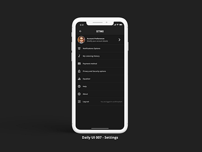 DailyUI #007 - Settings