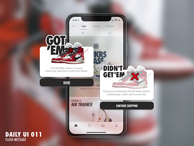 SNKRS app raffle - DailyUI 011