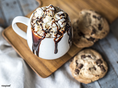 Hot chocolate brown chocolate cookies dessert sweet winter