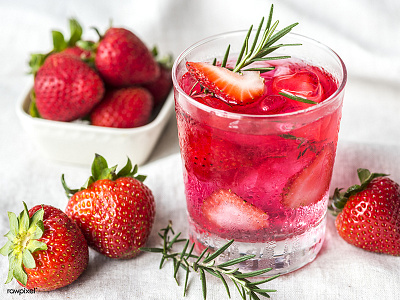 Strawberry rosemary infused water recipe detox drink fresh herbs natural organic strawberry summer