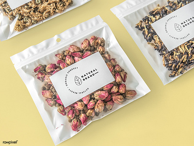 Organic tea branding and packaging mockup blank brand brand identity design drink flower herbal marketing mockup