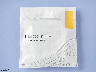 White package mockup with a yellow seal