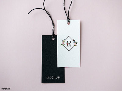 Pair of fashion label tag mockups