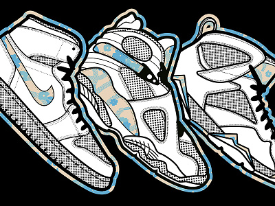 1s / 8s / 7s dunk illustration nike shoes