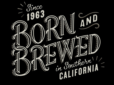 Born & Brewed illustration lettering typography