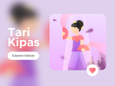 Tari Kipas, Sulawesi Selatan dance illustration indonesia traditional