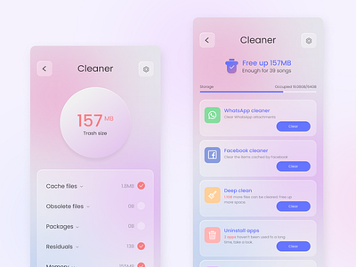 Xiaomi Cleaner App design ui ux