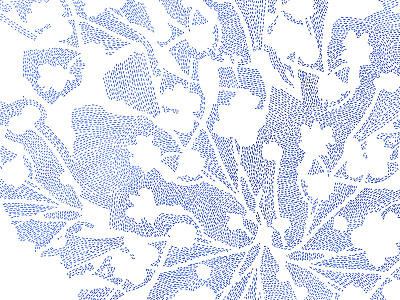 Print / Pattern a Day project - Day 5 blue and white floral pattern print stitched