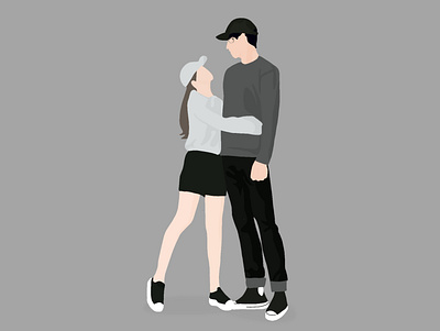 Bighug coupleillustration illustration vector
