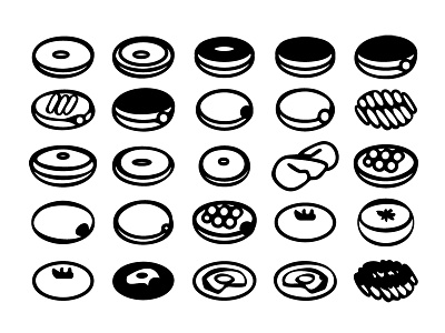 Doughnut Icons donuts doughnuts erika au food icons pictograms pictographs vector woomu woomu.co