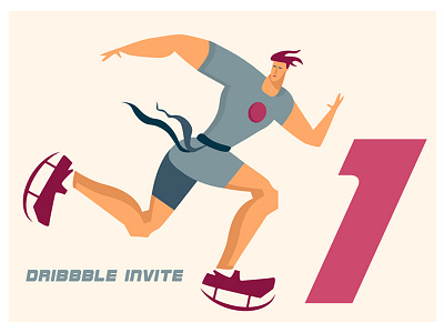 Invite chance character debut draft dribbble flat giveaway human illustration illustrator invite run