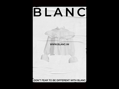 Blanc Branding clothes clothing brand fashion fashion brand fashion design logo poster poster a day poster art poster design