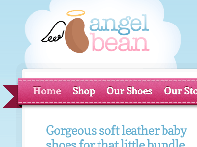 Angel Bean baby bean blue clothing cloud cute fashion gorgeous leather pink ribbon serif shoes sky soft stitching thread