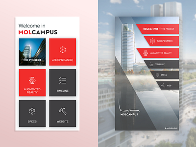 Molcampus menu concept augmented reality building design menu mol tower versus
