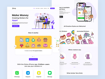 Sticker Maker Website app branding clean design illustration iphone logo sticker maker ui ux website