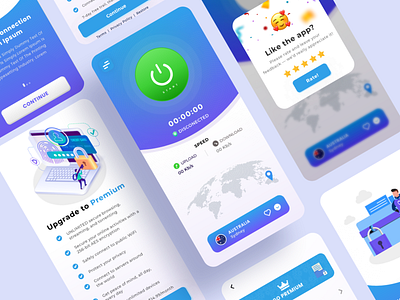 VPN service - Mobile app 3d animation app appdesign branding clean design development graphic design illustration iphone logo motion graphics ui ux vpn website