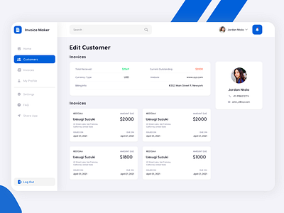 Invoice Maker App app appdesign business design form freelance header invoice invoicing landing page money online online invoice payment proposal ticket ui ui design uiuxdesign website