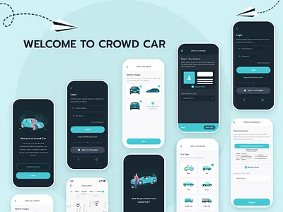 Crowd Car - Mobile App Design app appdesign colors delivery delivery service design food develivery graphic design illustration illustrator mobile app mobile design ui ui design user interface