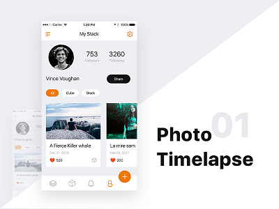 Photo Timelaps UI app clean color combination desing trending ui ux white