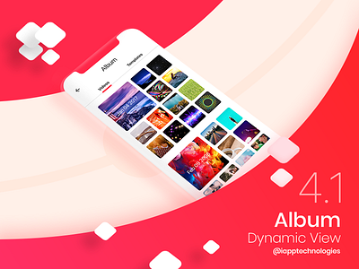Album Dynamic View 3d album app app concept branding clean color combination design dynamic flat illustration ios iphone logo popular ui ui ux ux vector white