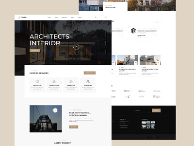 Toner - Architect Landing Page atchitecture langding page template ui ux website