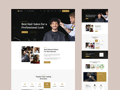 Barbex Salon Landing Page apps design graphic design landing page ui ux design web design web template