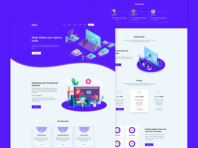 Masi Digital Agency design illustration photoshop psd ui ux web webdesign website