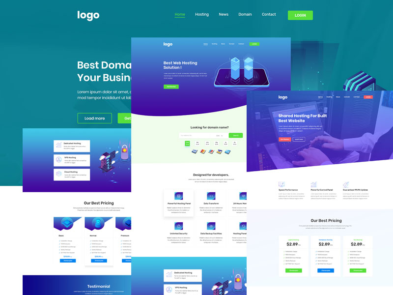 Digital Hositng PSD Template by Al Mahmud on Dribbble