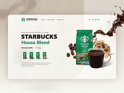 Starbucks inspiration coffe design drinks inspiration landing page redisign starbucks ui uiux uiux design ukraine ux