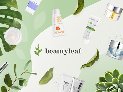 Beauty Leaf Brending beauty brending cosmetic cosmetics ecommerce green illustration inspiration leaf logo natural ui ukraine ukrainian vector