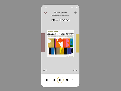 Music Player app dailyui flat design illustration inspire interface jazz material design mobile music player screen web