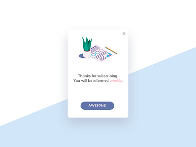 Subscribe Popup Overlay app dailyui flat design illustration inspiration inspire interface material design mobile overlay pastel popup screen ui ui ux web