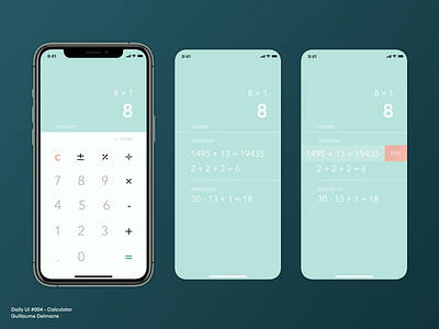 Calculator - Daily UI #004 calculator clean design daily ui dailyui figma figma design minimalist mint green mobile app product design