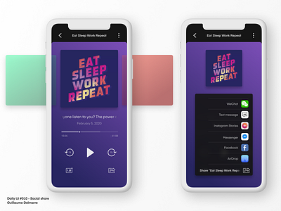 Podcast app - Social share - Daily UI #010