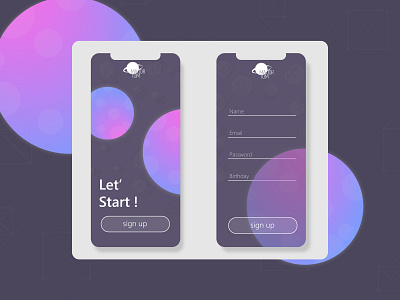Sign Up #001 Daily UI app concept dailui daily 100 challenge daily challange design dribbble signup space