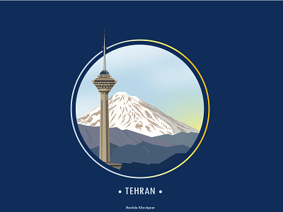 Tehran daily illustration iran tehran ui vector