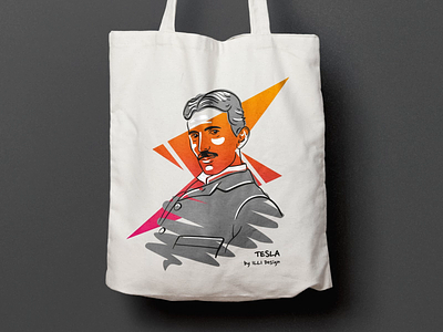 Nikola Tesla illustration adobe adobe illustrator bag design design illustration vector vector design