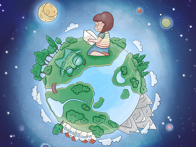 Saving planet Earth branding design illustration procreate