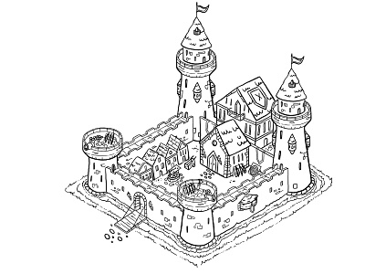 Castle for online strategy game design game design graphic design illustration procreate