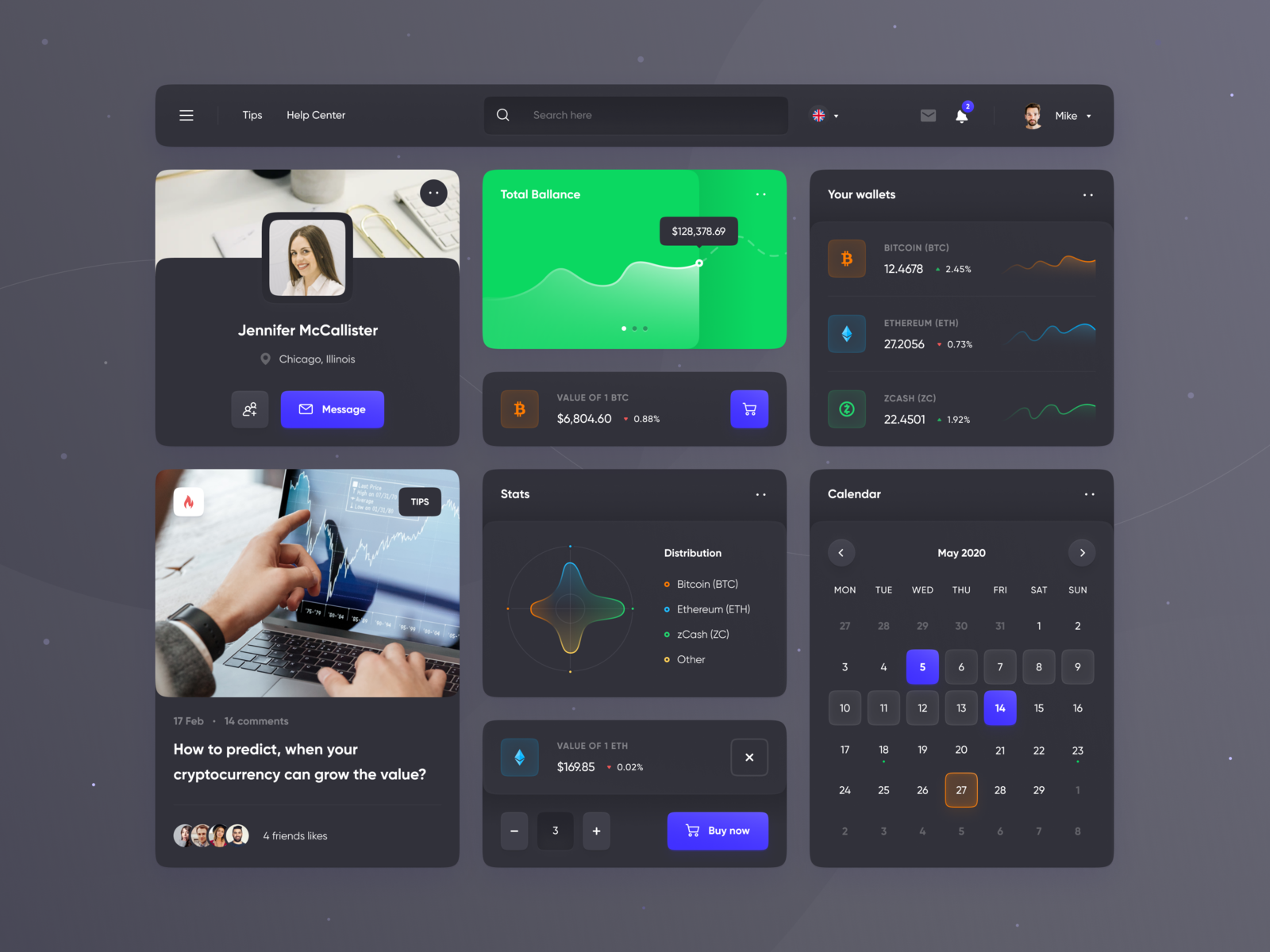 UI Kit - Dark by Mike Zué ™ on Dribbble