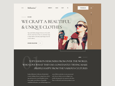 Fashion brand design designer e commerce fashion interface landing page minimal photos typography ui ui design ux ux design web design website