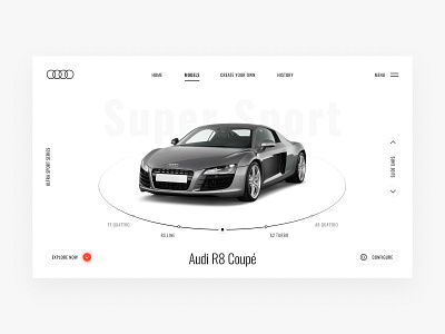 Audi Ultra Sport Series audi car clean design e commerce figma interface light minimal sport ui ui design uidesign ux ux design web design white