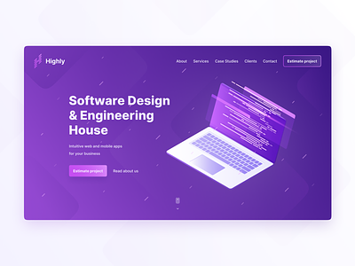 Software House agency clean design figma flat gradient interface landing page minimal purple software software house startup ui ui design uidesign ux ux design web design