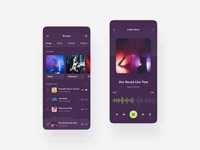Music Player - Mobile ver. android app app design dark ui design designer figma flat design interface ios mobile mobile design music player ui ui design ux ux design web design