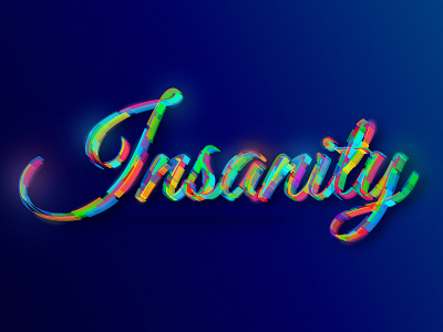 Insanity 3d coloful design digital illustration insane insanity modern modern calligraphy neon neon green neon light neon lights neon sign slice type typography vector vivid