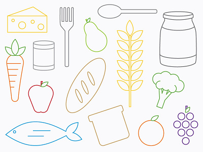 Food Icons food groceries icons illustration vector