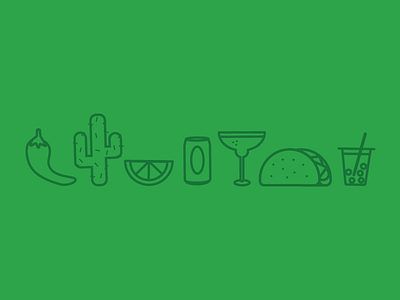 Taco Party design fiesta icons illustrations tacos