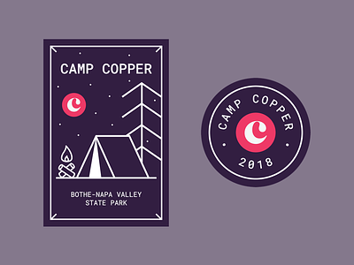 Camp Copper camping copper line illustration stickers tents