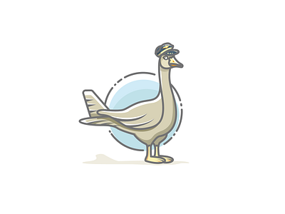 Goose Pilot bird cartoonish clever creative funky funny goose illustration imagination logo moosartist mosaabosweilem pilot plane vector موسى ابوسويلم