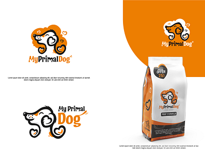 My Primal dog cartoonish clever dog dog logo dogfood illustration mosaabosweilem orange packaging petlover موسى ابوسويلم